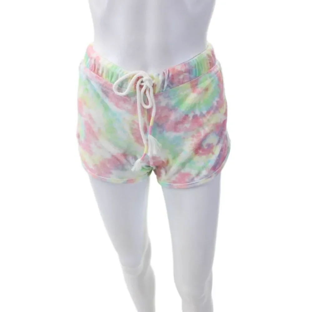 Emerson Road Womens Tie Dye Print Terry Sleepwear Set Multicolor Size XS